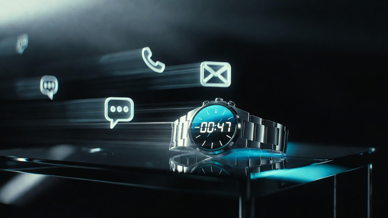 Clock and communication symbols illustrating timely follow-up