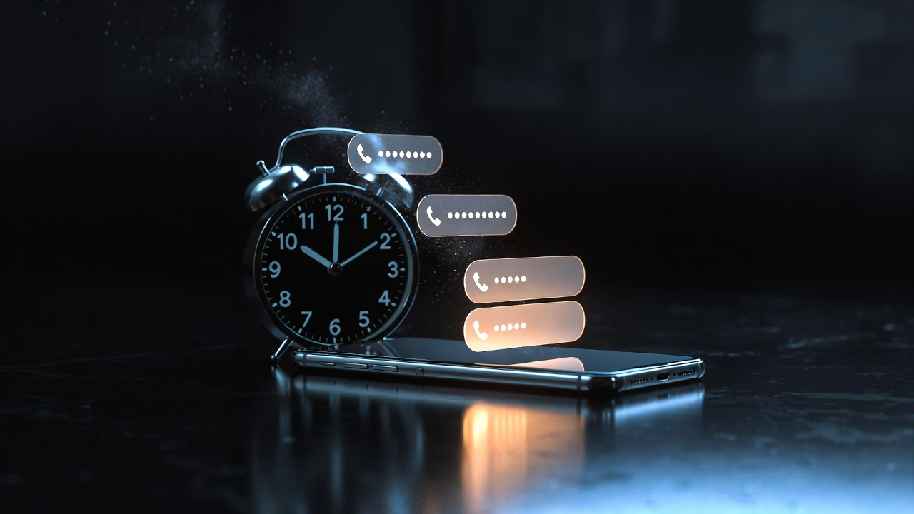 Phone and clock illustrating appointment timing and reminders
